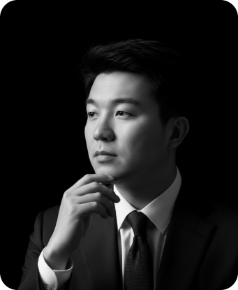 Black and white portrait of John Carlo Policarpio