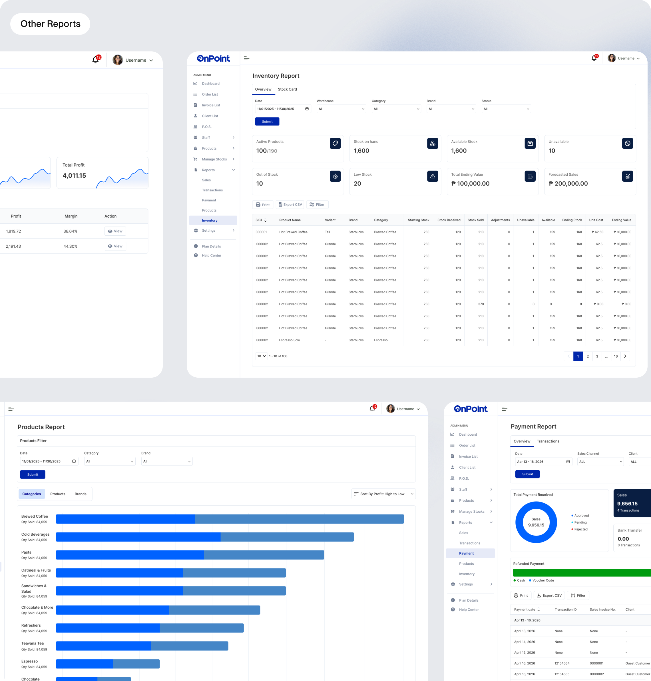 Onpoint sales report