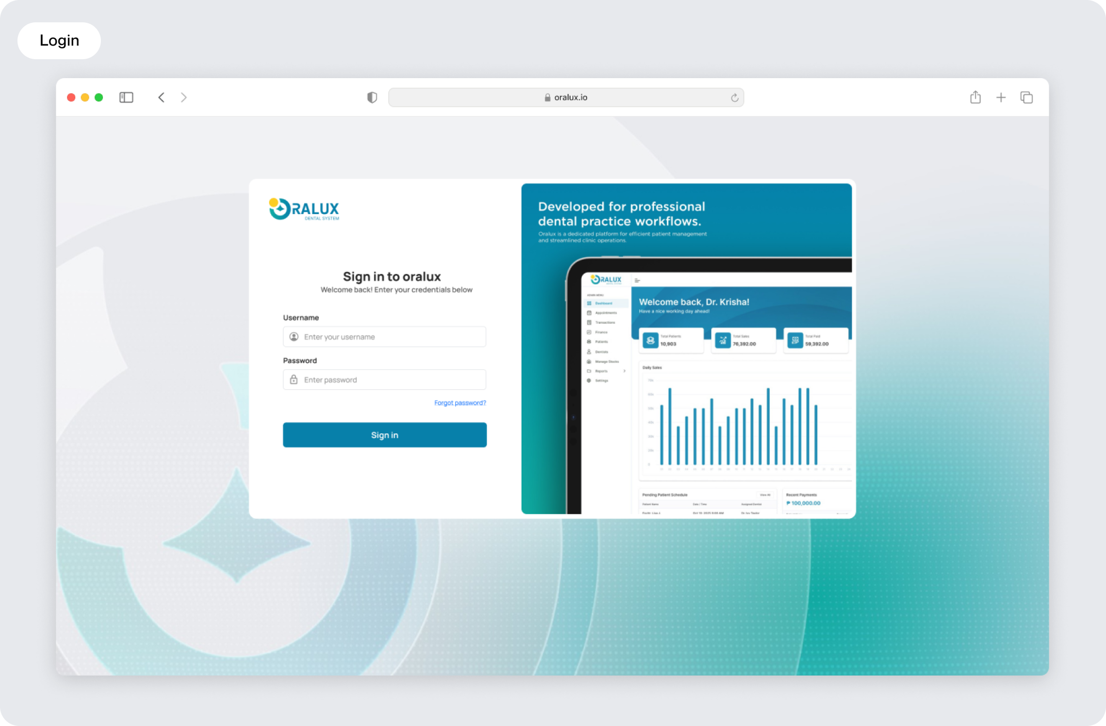 Oralux login